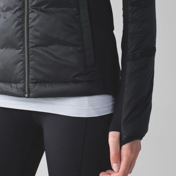 2015 Lululemon Down For A Run Jacket Coat Black Size 6 Rare Excellent Condition - Picture 8 of 11